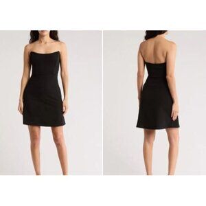 Susana Monaco Women's Dress Strapless Crepe Mini Black Party Cocktail Size XL